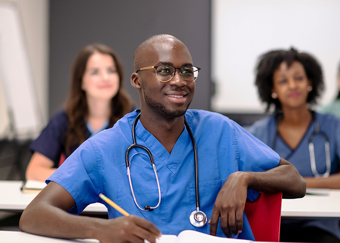 international nurse smiling